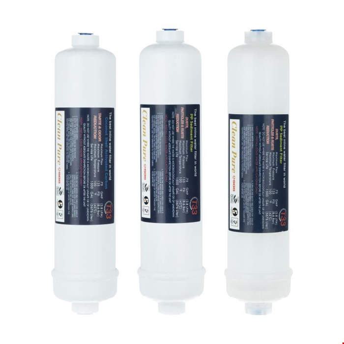 پک فیلتر اینلاین دستگاه تصفیه کننده آب مدل Clean Pure مجموعه 3 عددی