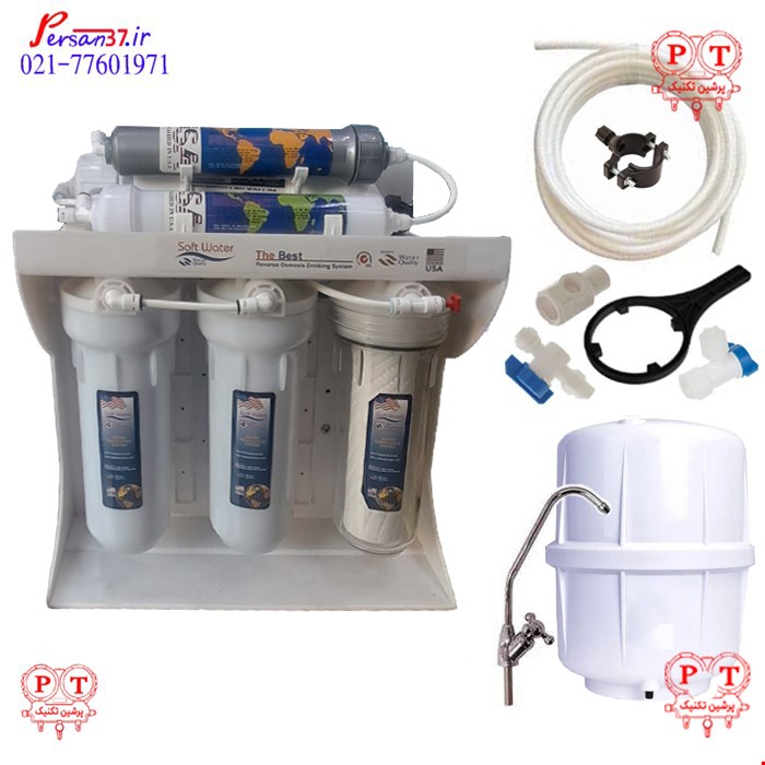دستگاه تصفیه اب ۶ مرحله سافت واتر با مخزن less